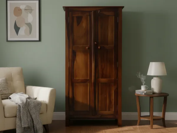 Belle Solid Wood 2 Door Wardrobe